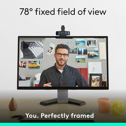 Logitech 2.8" x 3.7" x 1.7" C920e Webcam 1080p USB HD FHD