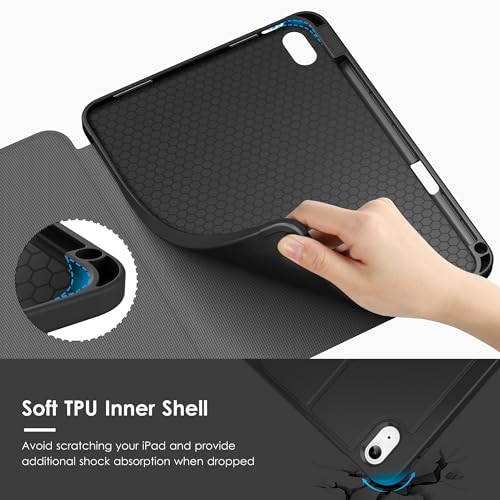 VIKESI iPad (A16) 11-inch 2025 and iPad 10th Generation 10.9-inch 2022 Case, Multiple Angles Magnetic Stand Cover, Black