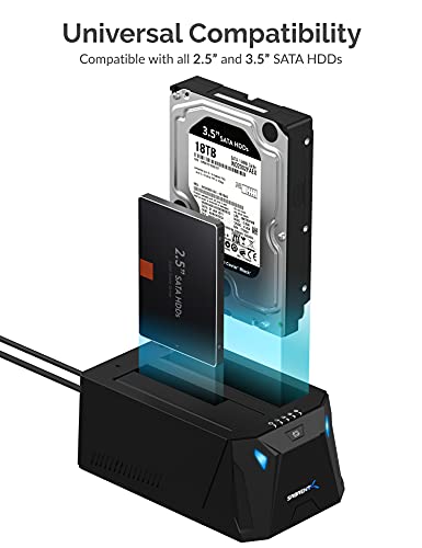 SABRENT 2.5” Dual Bay Hard Drive Docking Station EC-CH2B USB Type C 40TB