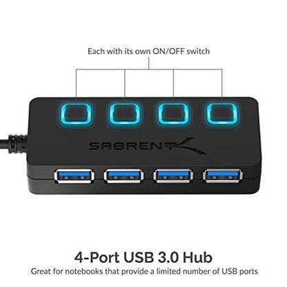 SABRENT 4-Port USB 3.0 Hub HB-UM43