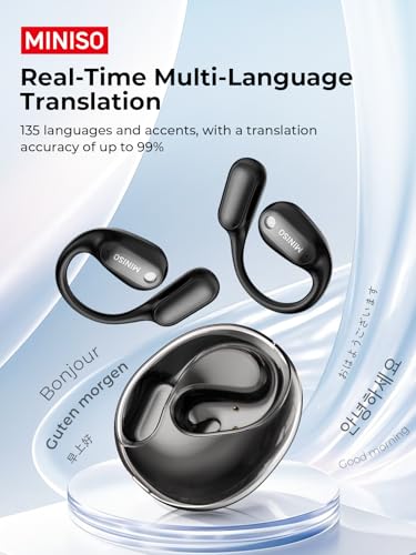 MINISO MS190-BLACK Open Ear Translation Headphones Wireless Bluetooth 6.0 Dynamic Driver