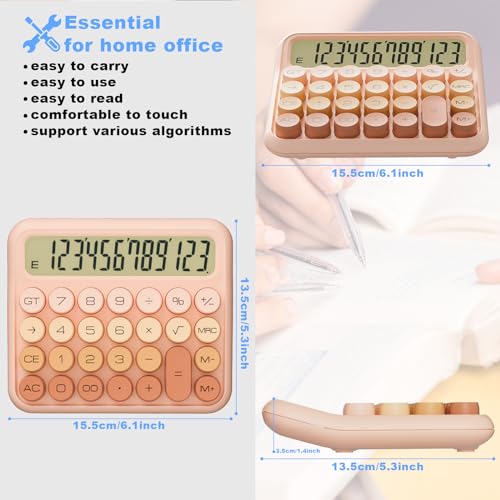 Decklit 12-Digit LCD Basic Desktop Calculator Model Verloop Roze Battery Powered Gradient Pink
