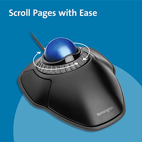 Kensington Orbit Trackball Mouse with Scroll Ring (K72337US) - 30 Feet Range - Optical - Wired USB