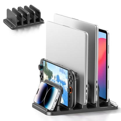 KDD 6-Slot Vertical Laptop Stand Organizer for Laptops and Tablets, Dimensions: Fits Devices Up to 1.1" Thickness