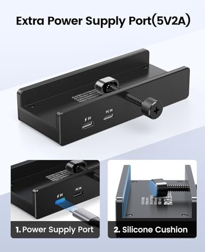 ORICO 4-Port USB Hub 3.0 Aluminum USB-C Adapter, 5 Gbps Data Transfer Rate, USB 3.0, Black