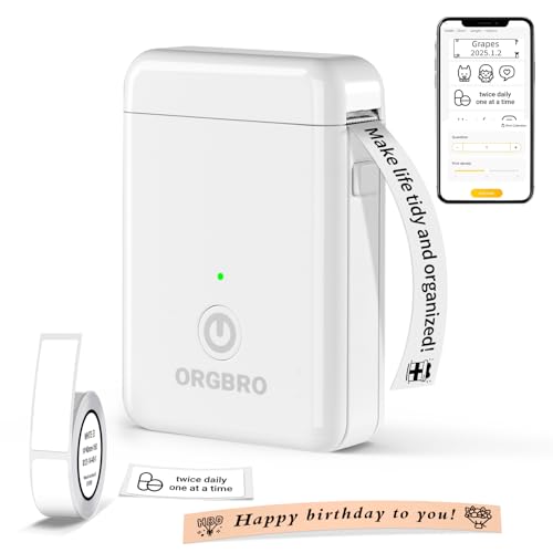 ORGBRO 0.6" x 1.57" X1 203 DPI Portable Label Maker