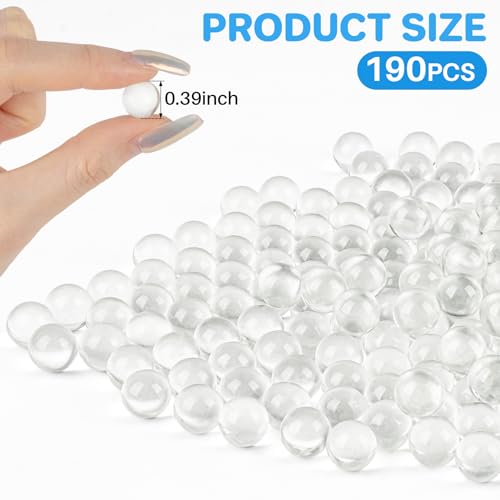 Sukh 1LB QWL72-GlassBeads-Clear 190 Count Round Glass Beads