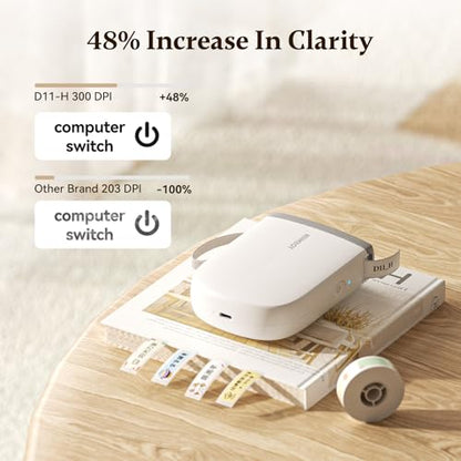 NIIMBOT 300 DPI D11H+3Labels Portable Thermal Label Printer