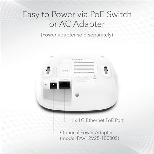 NETGEAR WAX210 Wireless Access Point - WiFi 6 Dual-Band AX1800 Speed | 1 x 1G Ethernet PoE Port | 802.11ax | Up to 128 Devices | Compact Design