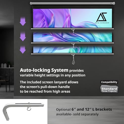 Akia Screens 100-Inch Manual Pull-Down Projector Screen AK-M100V1