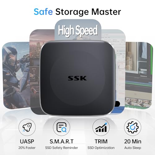 SSK 1TB External Solid State Drive SD451 USB 3.2 Gen2 USB C+A Portable SSD