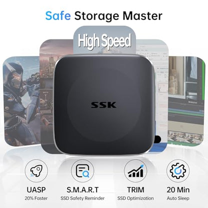 SSK 1TB External Solid State Drive SD451 USB 3.2 Gen2 USB C+A Portable SSD