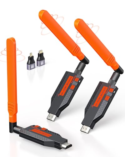 Coolpie 2026 Wireless HDMI Transmitter and 2 Receivers - 4K Decode, 1080P HD Output, 350FT Range, Plug & Play