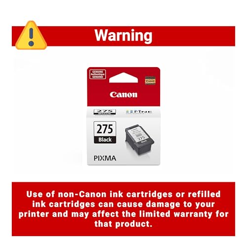 Canon PG-275 Genuine Black Ink Cartridge, Compatible with Canon PIXMA TR4720, TS3520, TS3720