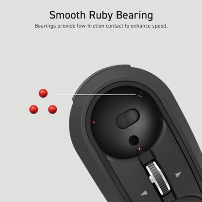 ELECOM M-RT1BRXBK Wireless Optical Trackball Mouse, Bluetooth, 1500 DPI, 10 Buttons, Ambidextrous, Black / Red
