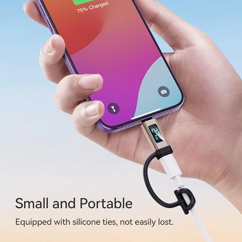 pzoz USB C to Lightning Adapter 27W PD Fast Charging Adapter 2 Ports, Gold