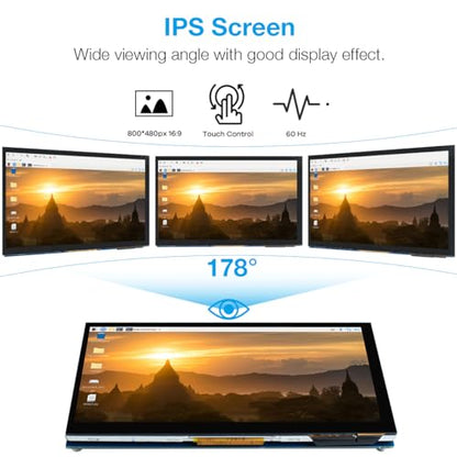 Hosyond 7 Inch Touchscreen IPS DSI Display 800x480 Pixels 60 Hz LCD Monitor