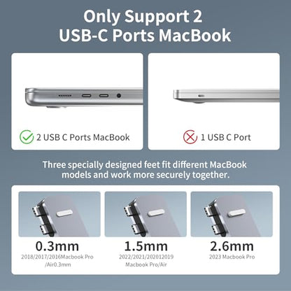 BHHB 8-in-2 USB C Hub Docking Station Model M82 4K@30Hz Thunderbolt 4/3 HDMI USB 3.0 SD/TF for MacBook