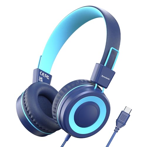 Bywulanda 1 Count Cuffie USB tipo C per bambini On-Ear Wired Headphones