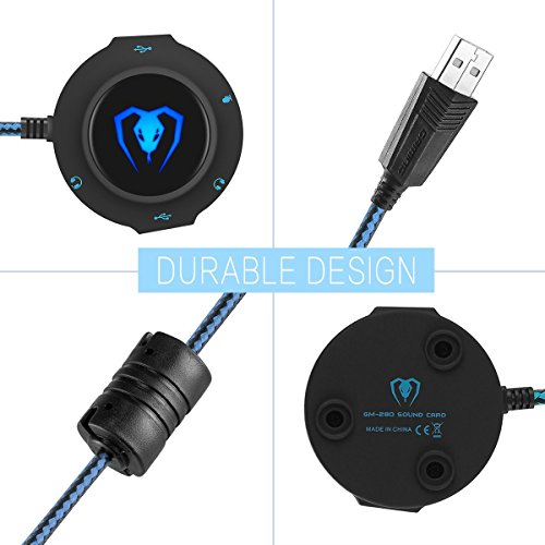 Micolindun External Sound Card GM-280blue USB Audio Adapter with 3.5mm Ports