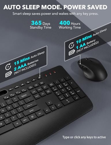 Trueque Wireless Ergonomic Keyboard and Mouse Combo KC213 USB 2.4GHz Wireless Optical Black