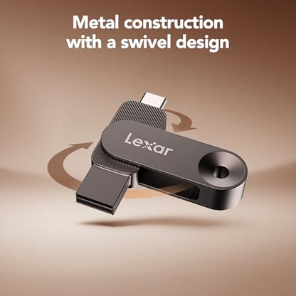 Lexar 128GB Solid State Dual Drive D500 USB 3.2 Gen 1, Up to 400MB/s Read, USB Type-C/USB Type-A Compatibility