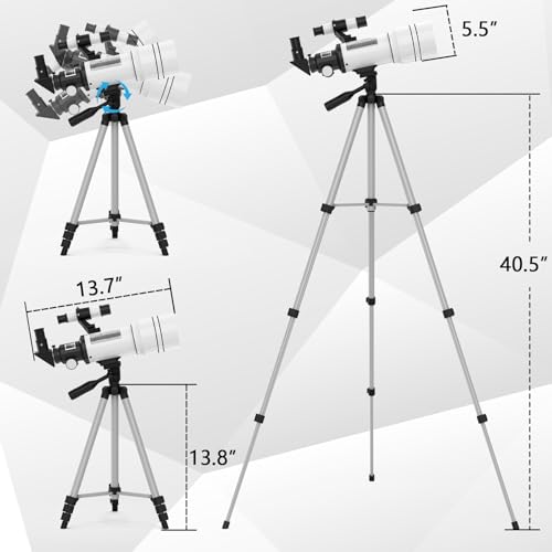 ToyerBee 70mm BY-001CA Fixed Focal Length 300mm Barlow Altazimuth Mount Telescope