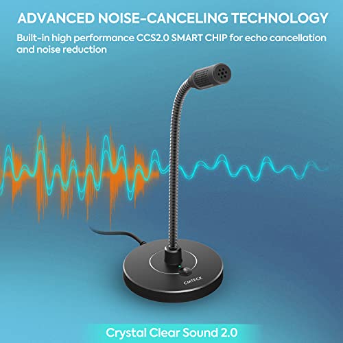 CMTECK USB Computer Microphone G009, Unidirectional, 30dB Sensitivity, 76 dB SNR, Black, Corded Electric