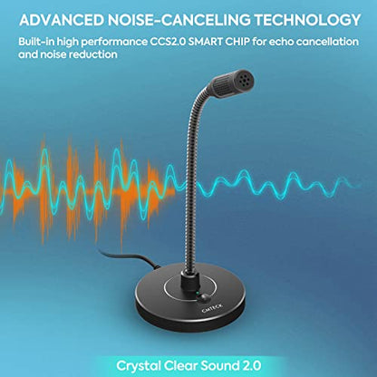 CMTECK USB Computer Microphone G009, Unidirectional, 30dB Sensitivity, 76 dB SNR, Black, Corded Electric