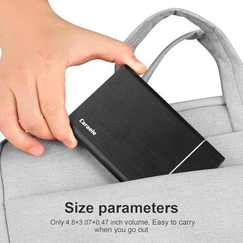 Caraele 500GB External Hard Drive Caraele-500GB USB 3.0 Black Portable Storage