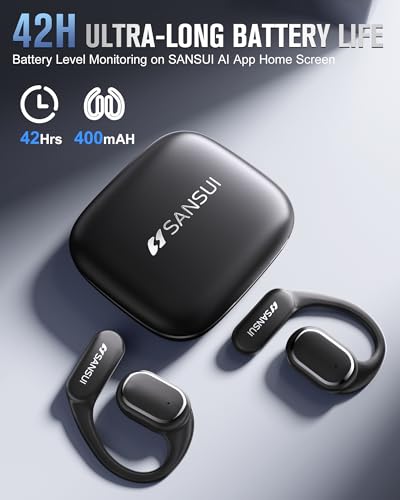 SANSUI W12 6-in-1 Bluetooth 6.0 Translation Earbuds Wireless with Active Noise Cancellation