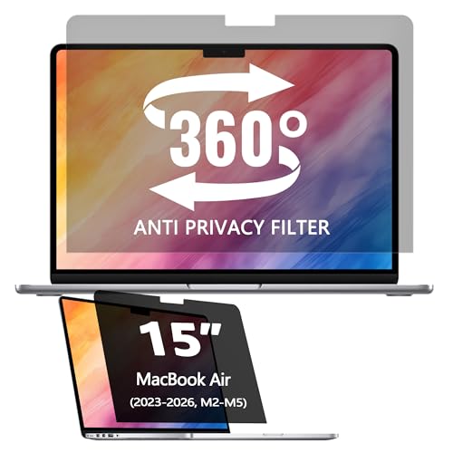 Halloive 15 Inches HH-MacBook Air 15-QJ Anti-Spy Glossy Privacy Screen Protector