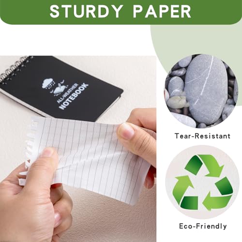 Juehuodaji 4.0 Count Waterproof Notebook System, 3" x 5" Pocket-Sized Format, All-Weather Utility Notepad