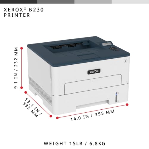 Xerox B230 16.5" x 17.4" x 12.3" Monochrome Laser Printer - 2400 x 2400 dpi - Wireless - 1 Tray