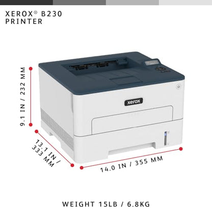 Xerox B230 16.5" x 17.4" x 12.3" Monochrome Laser Printer - 2400 x 2400 dpi - Wireless - 1 Tray