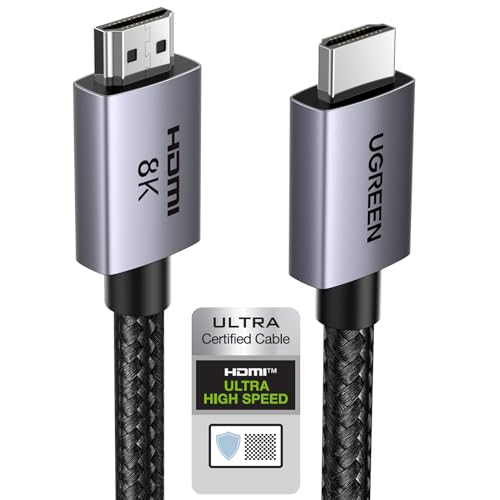 UGREEN 6.6 Feet HDMI 2.1 Cable 48Gbps Male-to-Male Connection