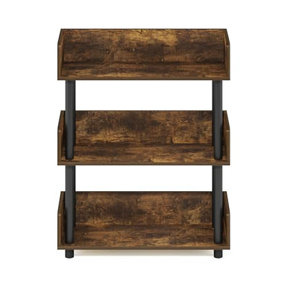 Furinno 3-Tier Display Rack Model 22193APBK Wall Mount Amber Pine