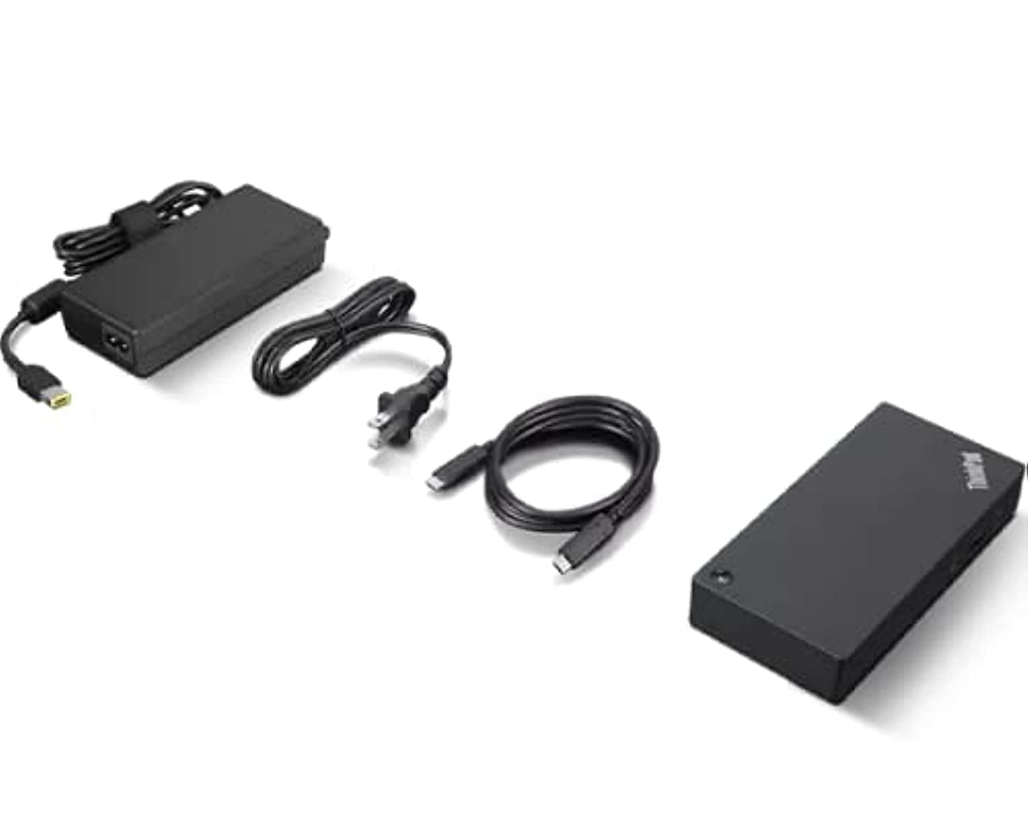 Lenovo 8.27" x 6.22" USB-C Dock 40AY0090, 65 Watts, 2 HDMI Ports, 3 USB Ports, Black