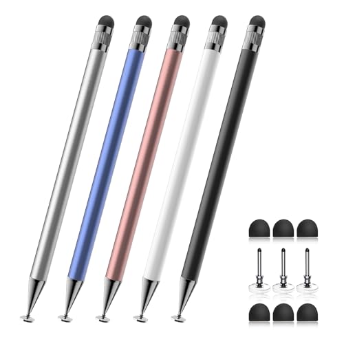 Bopomofo 5PCS Stylus AF-1 Touch Screen Pen, Black/White/Rose Gold/Blue/Silver