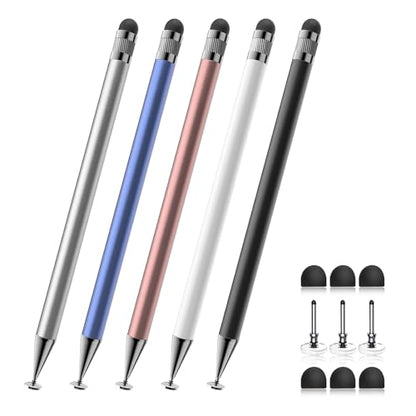 Bopomofo 5PCS Stylus AF-1 Touch Screen Pen, Black/White/Rose Gold/Blue/Silver