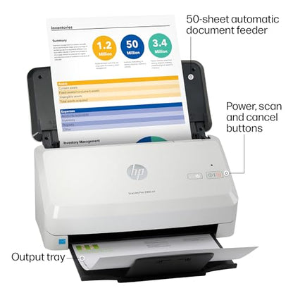 HP 6FW07A 1200 DPI ADF Document Scanner, USB Connection
