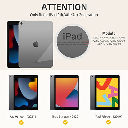 Akkerds 10.2 inch SB-122 Case for iPad 9th/8th/7th Generation, Soft PU Leather, Auto Sleep/Wake, Scratch Resistant, Sky Blue