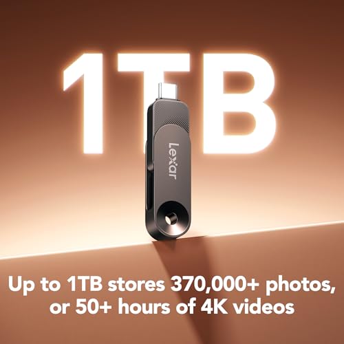 Lexar 128GB Solid State Dual Drive D500 USB 3.2 Gen 1, Up to 400MB/s Read, USB Type-C/USB Type-A Compatibility