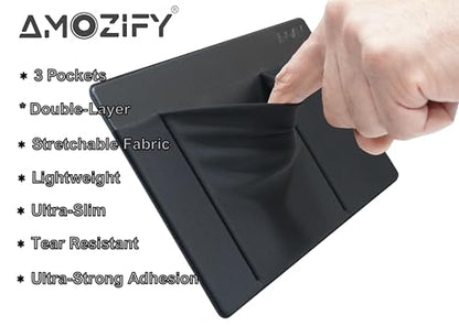 AMOZIFY 3-Pocket Adhesive Storage Pouch for Portable Electronics