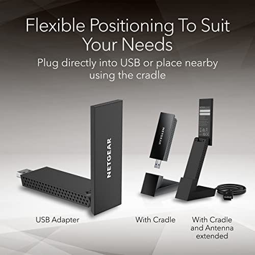 NETGEAR 3.66" Length A8000 USB 3.0 Adapter 1.24" Width 0.57" Height Black