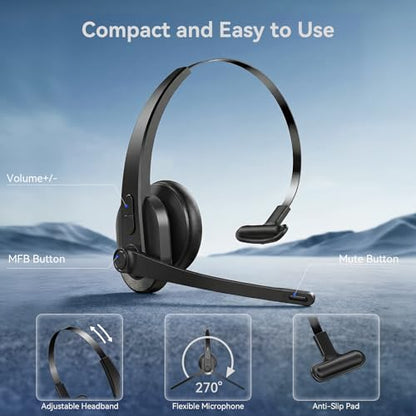 LEVN Wireless Headset HS011V1 - On Ear - Bluetooth - Black