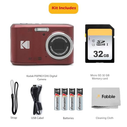 KODAK PIXPRO FZ45 27mm 16 MP 2.7" LCD Digital Camera Bundle with 32GB SD Card