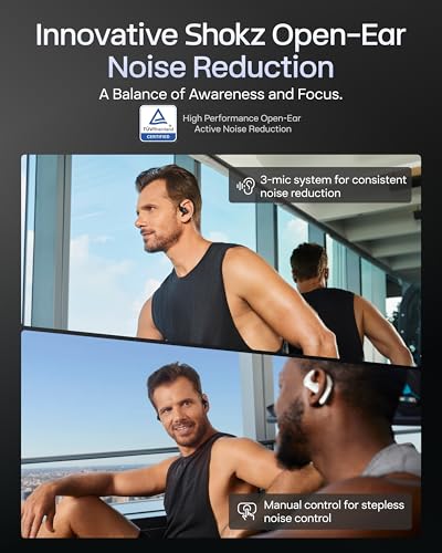SHOKZ T010 OpenFit Pro True Wireless Earbuds, Bluetooth 6.1, Open Ear, IP55, Black