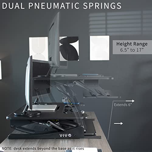VIVO 36" DESK-V000V Alloy Steel Dual Tier Height Adjustable Computer Desk Workstation