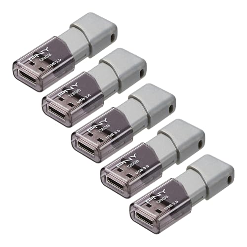 PNY 128GB Turbo Attaché 3 USB 3.0 Flash Drive – Grey, Model P-FD128X5TBOP-MP, Read Speed 100MB/s
